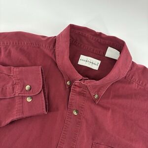 Vintage Knights Bridge Shirt Mens Large Gray Red Striped Long Sleeve Button Down